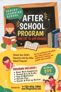 Illustrative After School Program Poster Affiche template