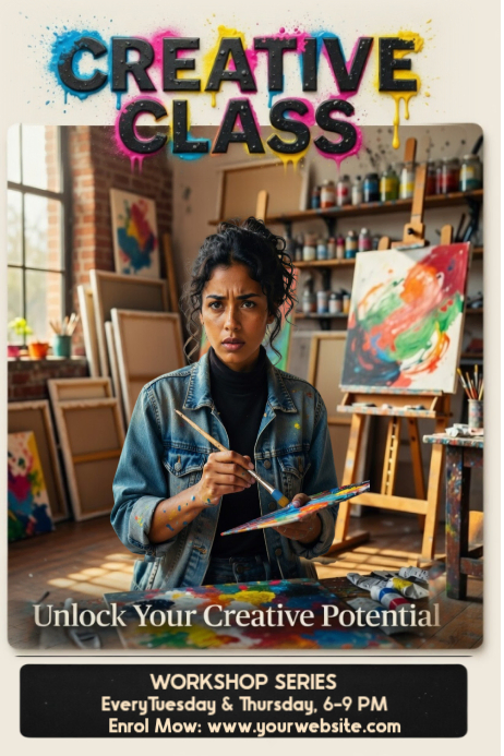 Copy of Illustrative Art Workshop Poster | PosterMyWall