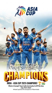 Illustrative Asia Cup 2025 Champion India Instagram Story template