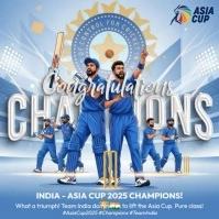 Illustrative Asia Cup 2025 Champion India Instagram Post template