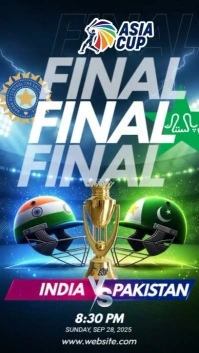 Illustrative Asia Cup Final India Vs Pakistan Cricket Match Instagram Story template