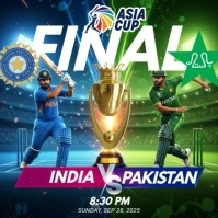 Illustrative Asia Cup Final India Vs Pakistan Cricket Match Instagram Post template