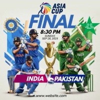 Illustrative Asia Cup Final India Vs Pakistan Match Instagram Post Instagram-opslag template