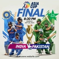 Illustrative Asia Cup Final India Vs Pakistan Match Instagram Post template