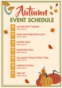 Illustrative Autumn Event Schedule A4 template