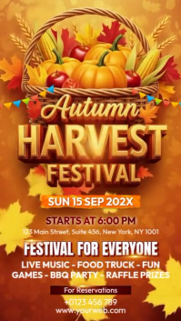 Illustrative Autumn Harvest Festival Instagram Story template