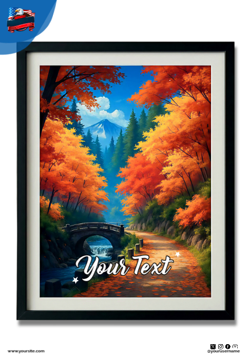 Illustrative Autumn Landscape Frame A4 Template | PosterMyWall