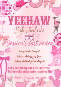 Illustrative Bachelorette Party Invitation A4 template