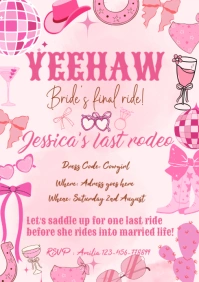 Illustrative Bachelorette Party Invitation A4 template