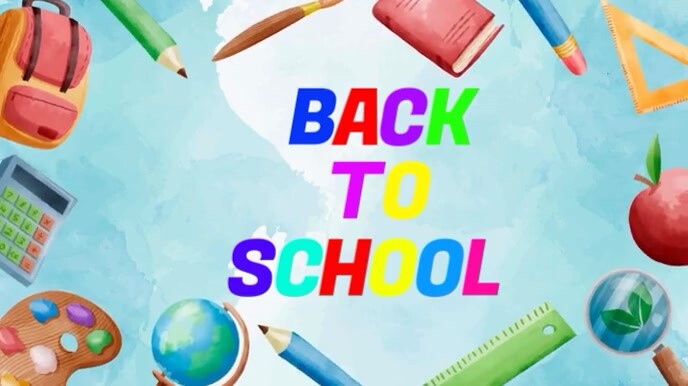 Illustrative Back To School Animated Video Digital Display (16:9) template