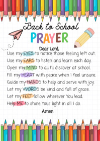 White Back to School Prayer A4 Template