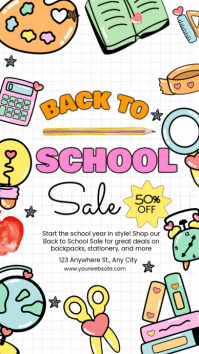 Illustrative Back To School Sale Instagram Story template