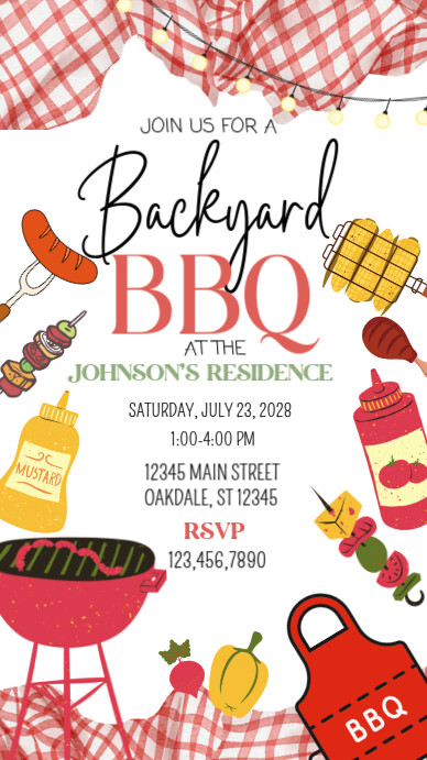 Illustrative Backyard Bbq Instagram Story template
