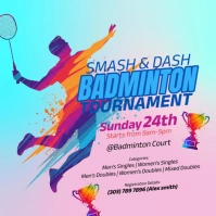 Illustrative Badminton Instagram Post template
