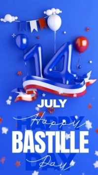 Illustrative Bastille Day Instagram Story template