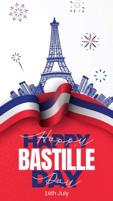 Illustrative Bastille Day Instagram Story template