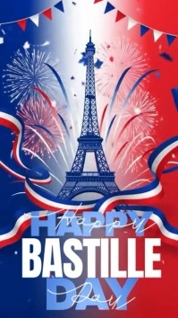 Illustrative Bastille Day Instagram Story template