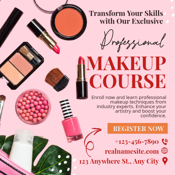 Copy of Illustrative Beauty Makeup Course Instagram Post | PosterMyWall