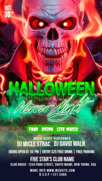 Illustrative Best Halloween Party Flyer Design Instagram Story template