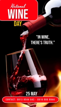 Illustrative Black Background Gradient National Wine Day Business Card template