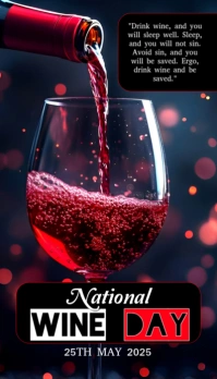 Illustrative Black Background Gradient National Wine Day  Business Card template