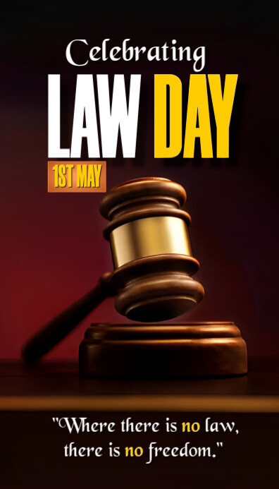 Illustrative Black Background Maximalist Celebrating Law Day Business Card Besigheidskaart template