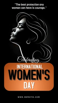 Illustrative Black Background Maximalist International Women's Day  Business Card template