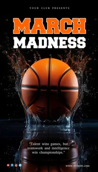 Illustrative Black Background Maximalist March Madness  Business Card Visitekaartje template