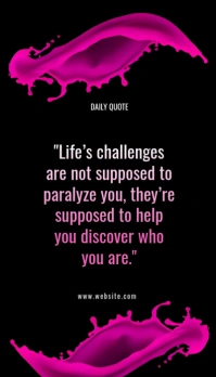 Illustrative Black Background Typography Inspirational Quote  Business Card template