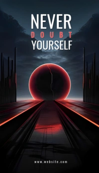 Illustrative Black Background Typography Inspirational Quote  Business Card Kartu Bisnis template