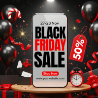 黑色 Black Friday Sale Instagram-bericht Template