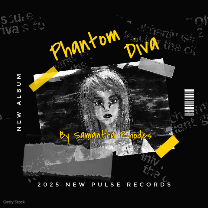 Illustrative Black Music Album Cover Portada de Álbum template