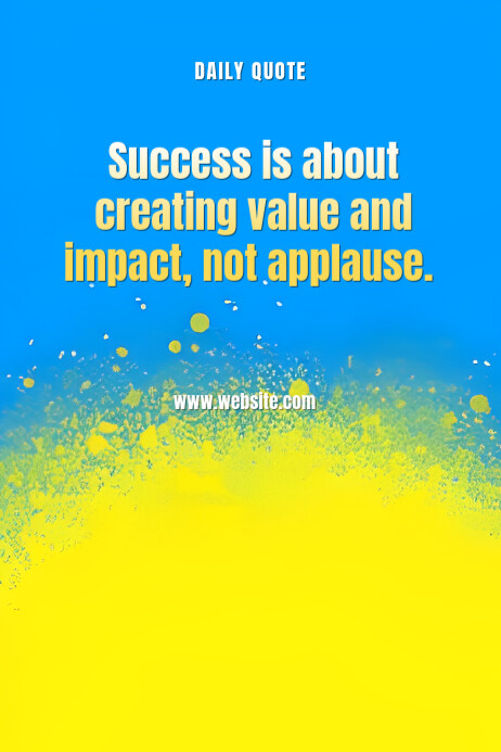 Illustrative Blue And Yellow Background Typography Inspirational Quote  Poster Cartaz template