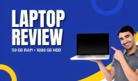Illustrative Blue Background Maximalist Laptop Review  Tag template