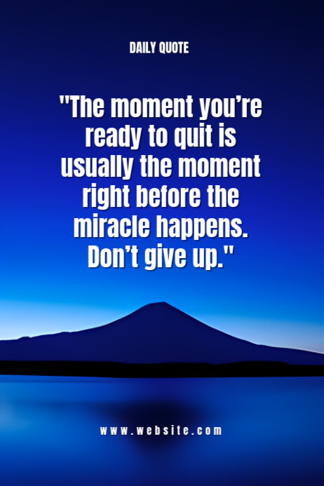 Illustrative Blue Background Typography Inspirational Quote  Poster template