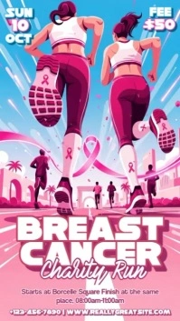 Illustrative Breast Cancer Awareness Marathon Instagram Story template