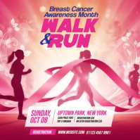 Illustrative Breast Cancer Awareness Marathon Instagram Post template
