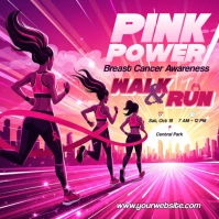 Illustrative Breast Cancer Awareness Marathon Instagram Post template