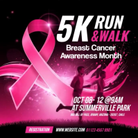 Illustrative Breast Cancer Awareness Marathon Instagram Post template