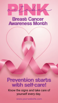 Illustrative Breast Cancer Awareness Month Digital Display (9:16) template