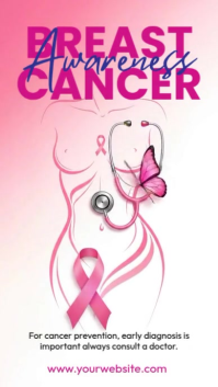 Illustrative Breast Cancer Awareness Month Instagram Story template