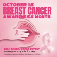 Illustrative Breast Cancer Awareness Month Instagram Post template