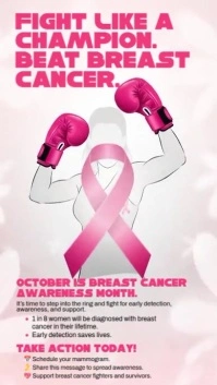 Illustrative Breast Cancer Awareness Month Instagram Story template