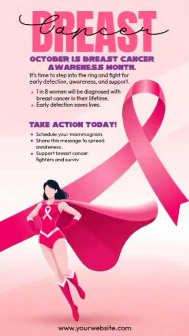 Illustrative Breast Cancer Awareness Month Instagram Story template