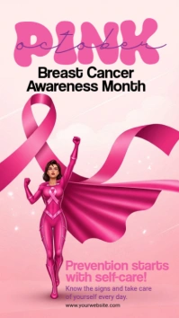Illustrative Breast Cancer Awareness Month Instagram Story template