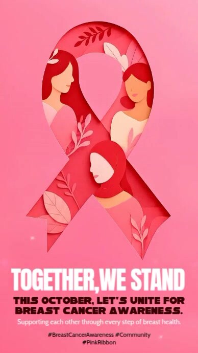 Illustrative Breast Cancer Awareness Month Instagram Story template