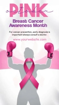 Illustrative Breast Cancer Awareness Month Template Instagram Story