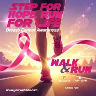 Illustrative Breast Cancer Awareness Run Event Instagram Post Instagram-Beitrag template