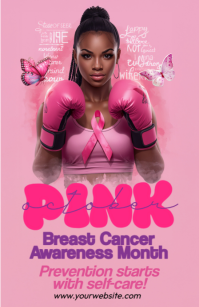 Illustrative Breast Cancer Awareness Tabloid template