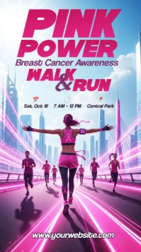 Illustrative Breast Cancer Awareness Walk & Run Instagram Story Instagram-Story template